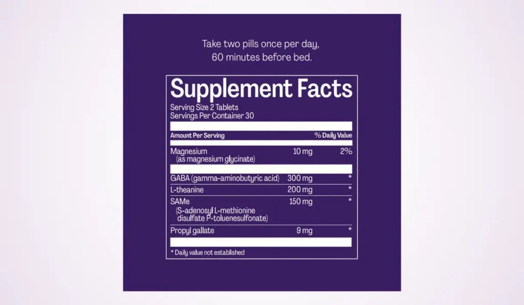 Bonafide Noctera Supplement Facts